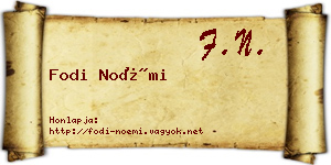 Fodi Noémi névjegykártya